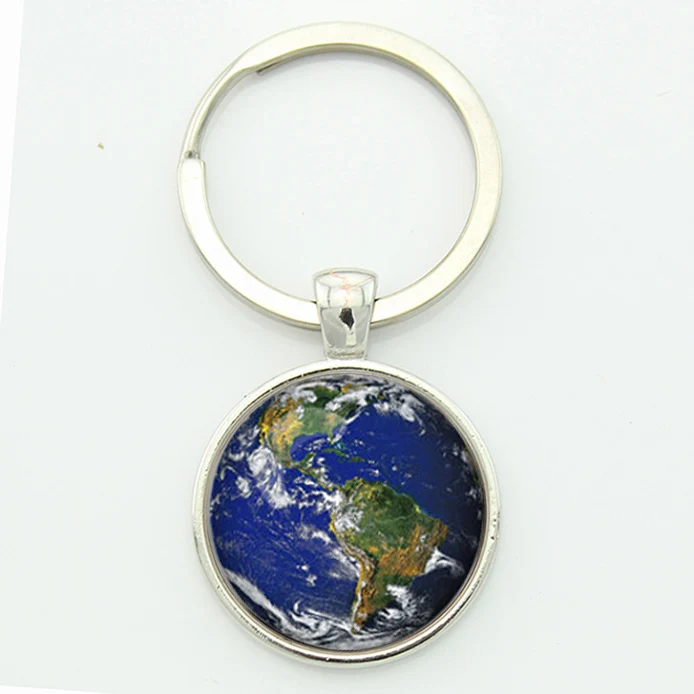 World earth key chain charming blue tone Earth picture astronomy
