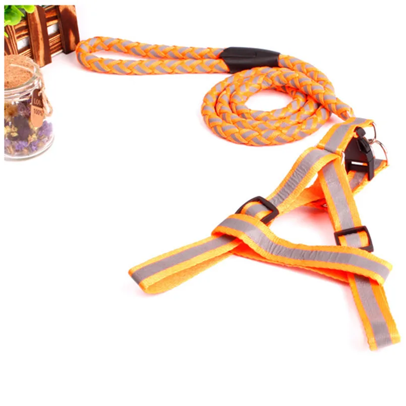 

Dog Harness Leash for Medium Large Dogs Nylon Reflective Vest Harness Bite Resistance Rope Leash Collars Pet Products Safe