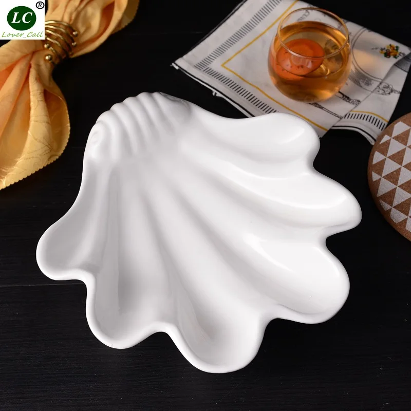 

Plate White ceramic Big shot shaved ice bowl Plate 9 inch Salad Dessert Soup Dish soup bowl Heteromorphism Bear-Paw bowl