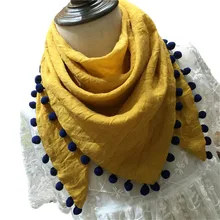 Весенне-летний детский хлопковый шарф; Детские треугольные шарфы; Милая шаль для маленьких мальчиков и девочек; одежда для малышей; осенний Детский шарф с кисточками