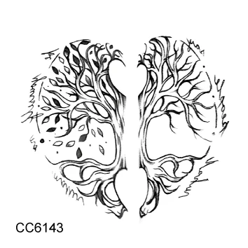 Rocooart черный, белый цвет Стиль татуировки Стикеры дерево Taty цветок временная татуировка Стикеры для боди-арт татуаж волк пространство штаны с фальш-вставкой - Цвет: CC6143