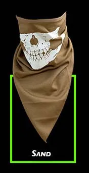 MC треугольная маска шарф с поплавненным рисунком черепа мягкий дышащий CP треугольный шарф с светящимся рисунком - Цвет: Sand