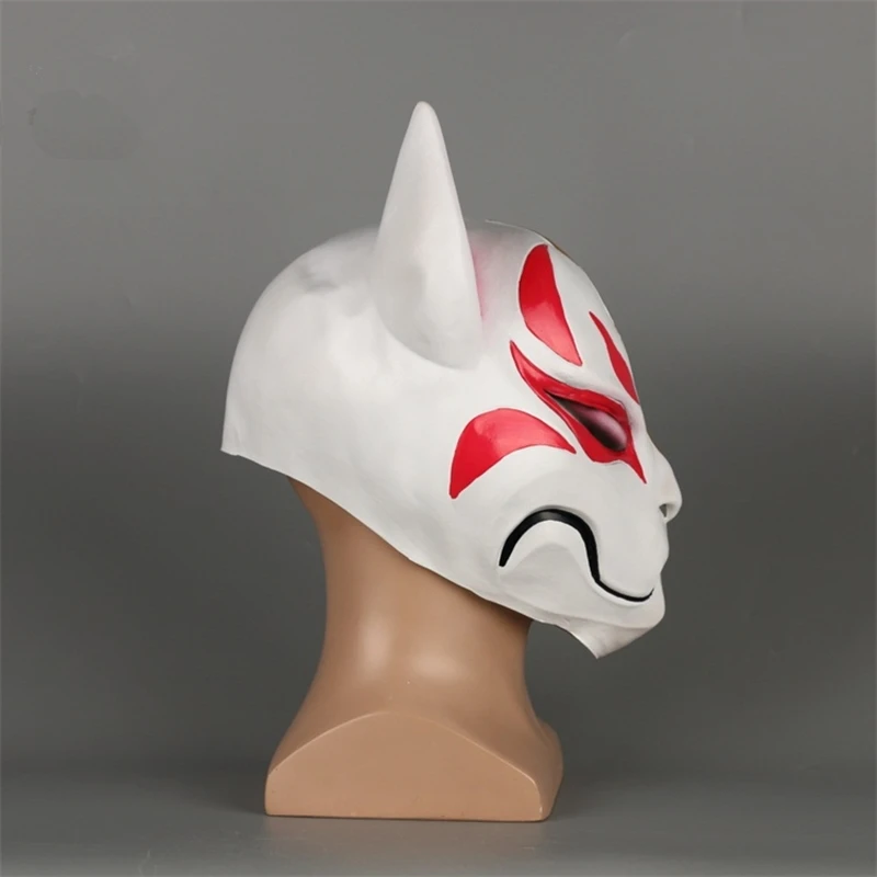Game Battle Royale Fox Kitsune Mask Cosplay Drift Masks Latex Full Face Adult Helmet Halloween Party Props DropShipping