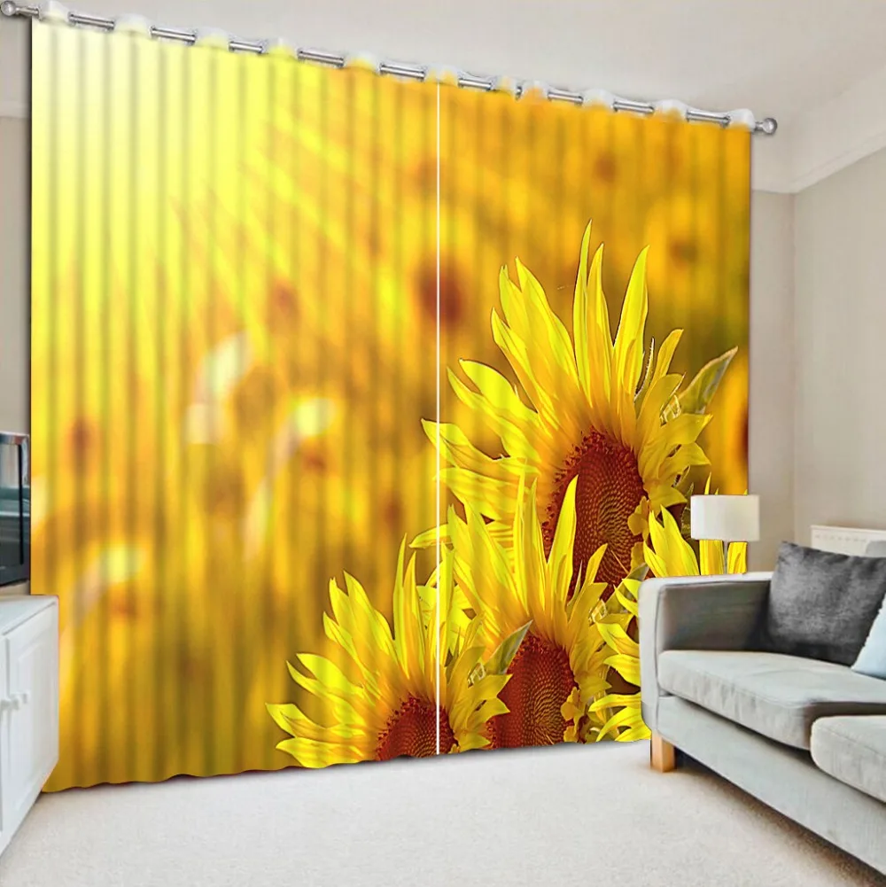 

Modern Home Custom sunflower custom curtains flower window curtains decor home decoration for bedroom