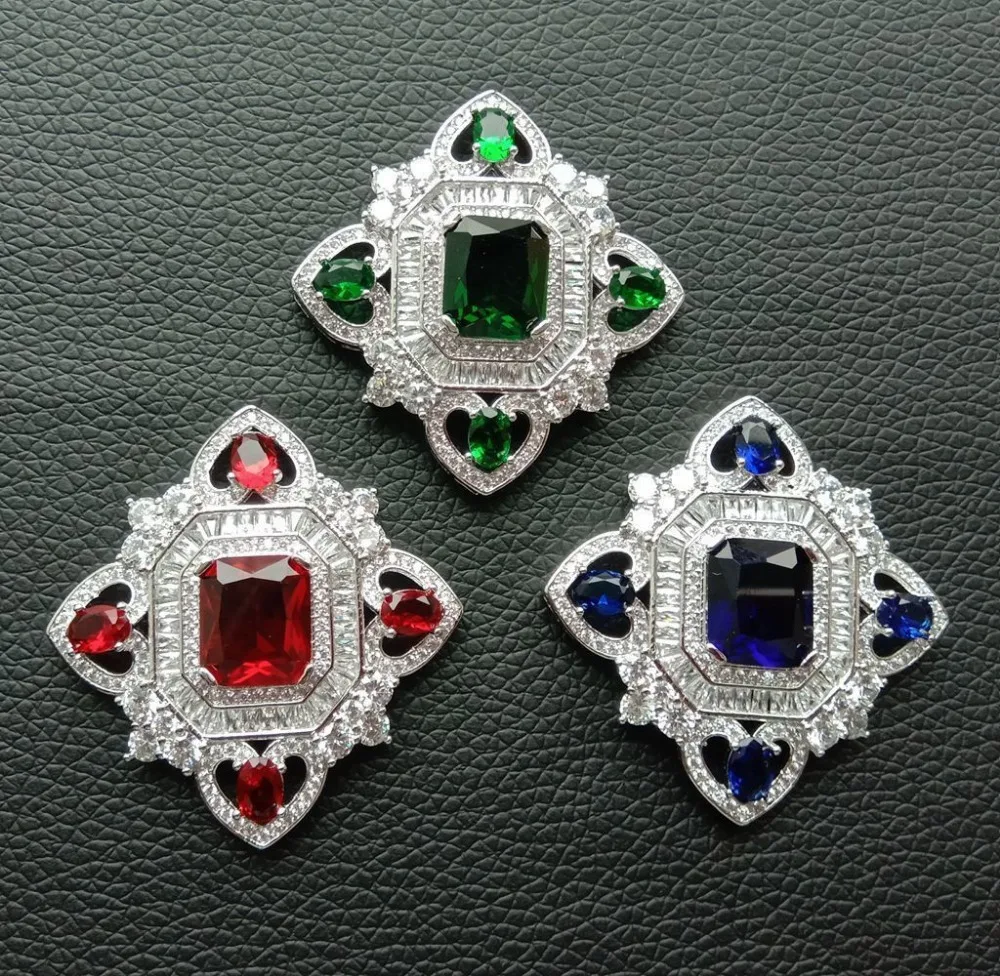 

1PCS 40x40mm 24k golden plated CZ Micro Crystal Pave connector
