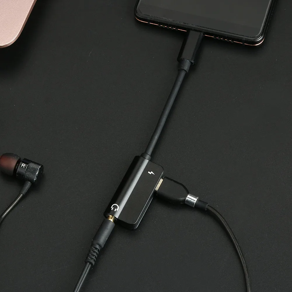 C Тип 3 5 мм адаптер для наушников Разъем зарядки поддержка аудио 2 в 1 USB зарядка