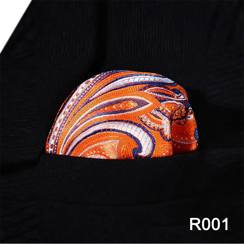 Пейсли Цветочный Мужской Шелковый атласный Карманный квадратный носовой платок жаккард Тканый классический свадебный платок# RF1 - Цвет: R001