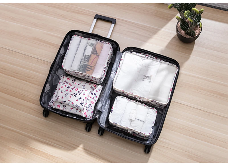 Набор из 6 предметов, женская сумка для путешествий, сумка для сортировки одежды, сумки для хранения, аксессуары для путешествий,, H75