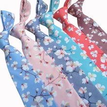 Свадебные Галстуки цветок хлопок галстук для мужчин 7 см Новое поступление бренд с цветочным принтом Красочные галстук-Стрела толст