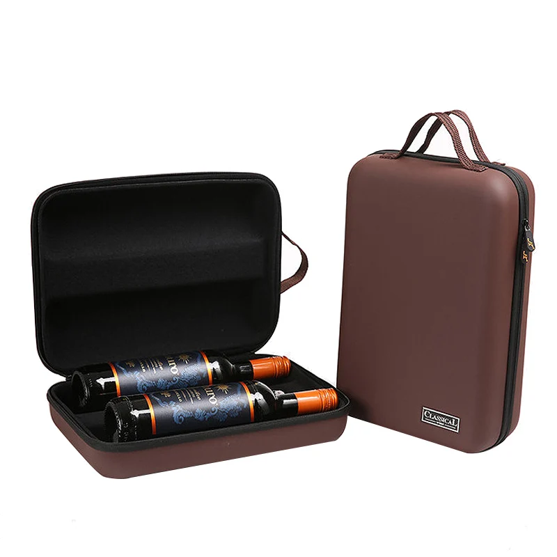 

Creative Wine Box Waterproof Box with Handle Ornaments Bar Decortive Travel Wine Storage Box with knife Wedding Decor Gift Box