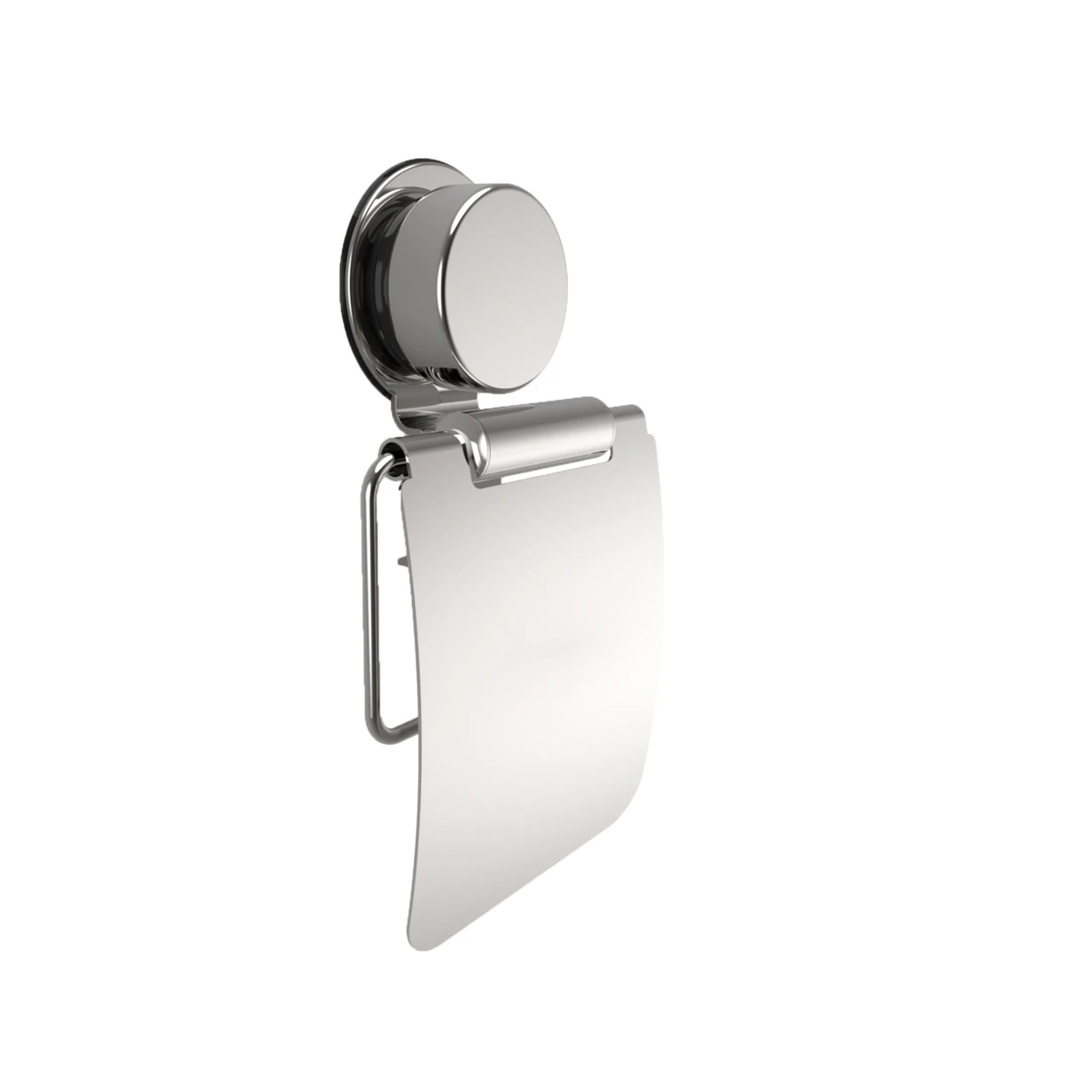 

Wall Mounted No Drill No Hole Easy Install Chrome Plated Toilet Paper Holder with Flap Twist and Lock