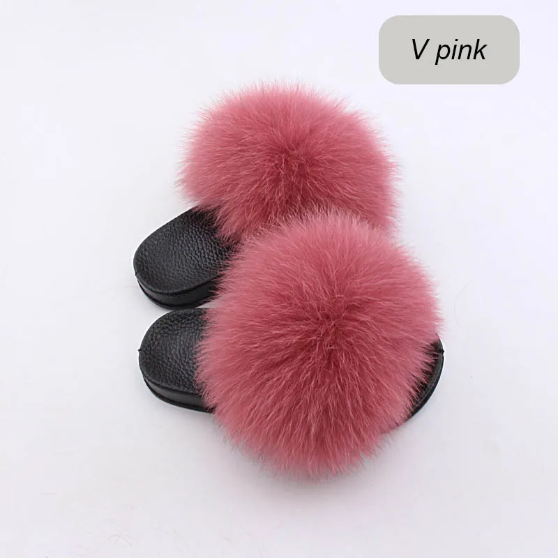 children slippers fox fur (25)