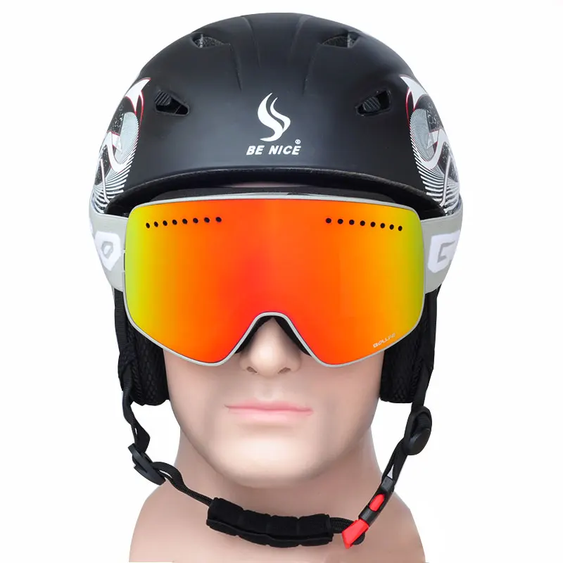 المغناطيسي اتصال تزلج نظارات UV400 مكافحة الضباب نظارات التزلج قناع الثلوج نظارات للرجال النساء على الجليد عدسات عاكسة التزلج نظارات
