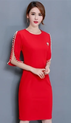TUHAO Summer Office Lady Female Dresses Elegant Pearl Dress 2018 Spring Casual Plus Size 4XL 3XL 5XL Women's Dresses CC118 TUHAO Summer Office Lady Female Dresses Elegant Pearl Dress 2018 Spring Casual Plus Size 4XL 3XL 5XL Women's Dresses CC118