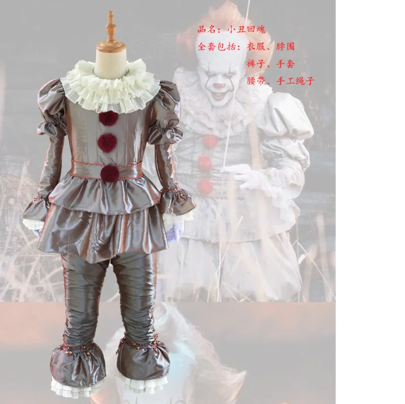 

anime 2018 stephen king's it pennywise the clown costume cosplay Terror Clown movie halloween costumes for men adult fantasia