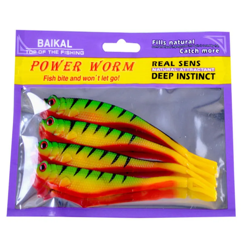 

Fishing Lure Soft Bait Belly Chest Open Fork Tail Simulation Fish Bite 13cm 9.5g Artificial Bait 4 Pieces/ Bag Leurre Souple