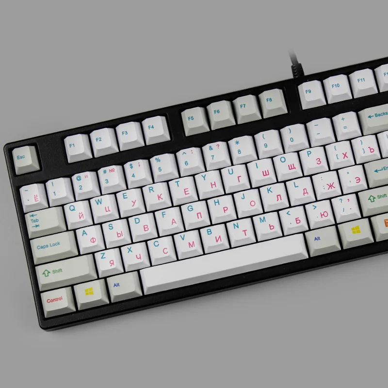 153 клавиш pbt keycap dye subbed 2u 1,75 u shift iso ключи для cherry mx механическая клавиатура полный набор русский keycap