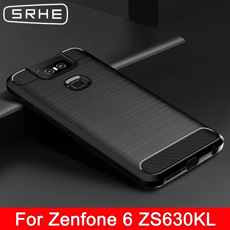Best SRHE Cover For Asus Zenfone 6 ZS630KL Case Carbon Fiber Soft Silicone TPU Bumper Back Case For Asus Zenfone6 6Z ZS630KL Cover