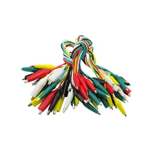 Цвет крокодил зажим тестовая линия, шнур питания 5 цветов случайный двойной зажим для ремня, длина 50 см маленький, средний, большой(10