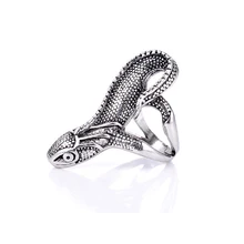Новые древние посеребренные металлические кольца с ящерицей мужские рок панк байкерские кольца для женщин животное Хамелеон ювелирные изделия оптом