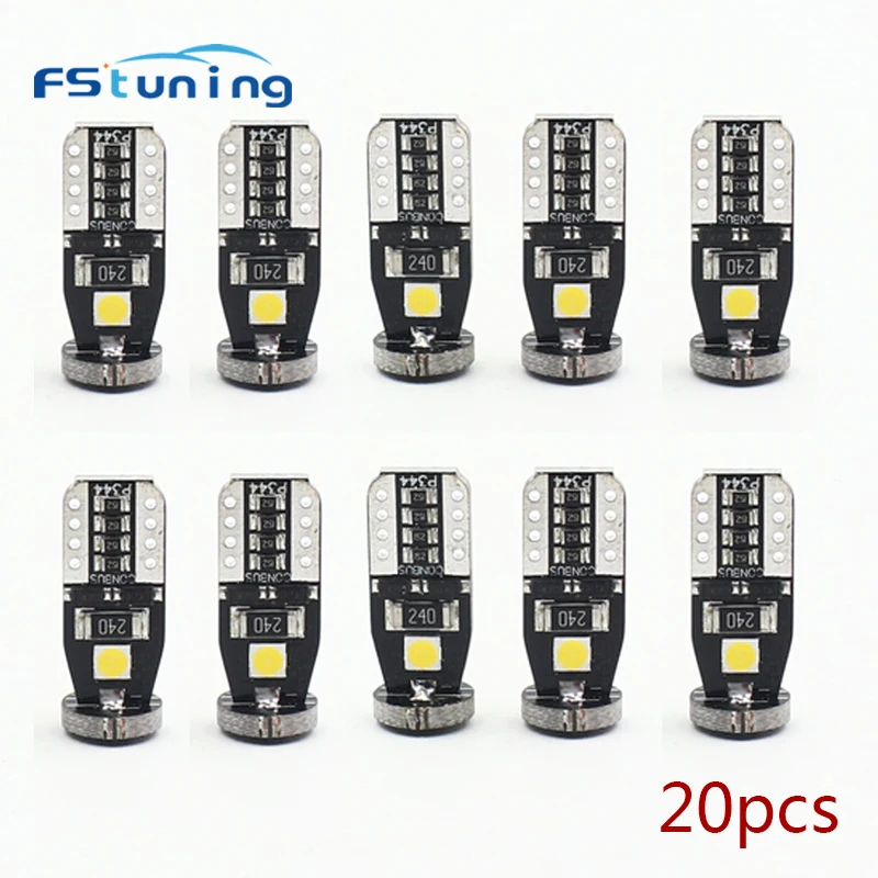 T10 светодиодный Белый 3SMD 5050 Светодиодный светильник для автомобиля W5w 194 168 CANBUS