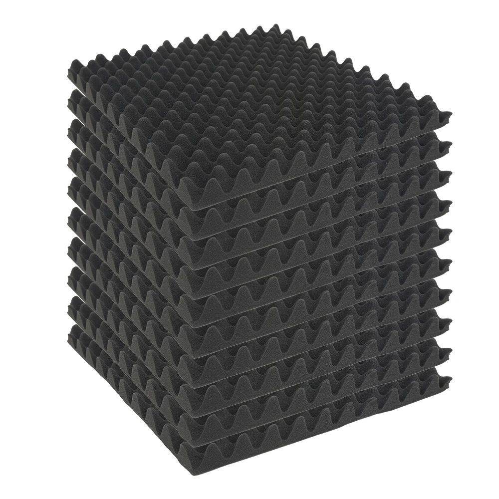 

10pcs 50 X 50 X 5cm Egg Crate Acoustic Foam Panels Studio Soundproof Pads Polyurethane Foam Pad