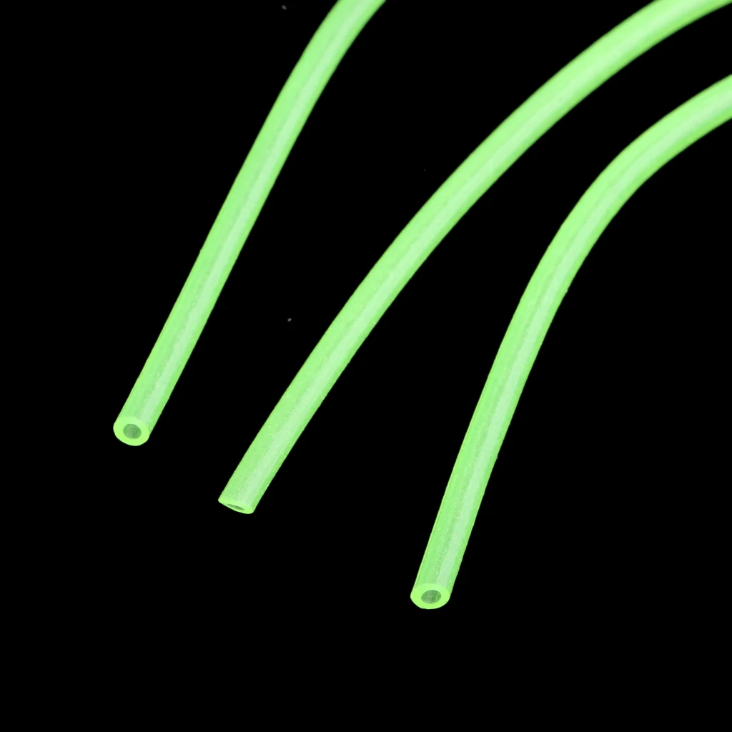2# 3# 40 Pieces Super Soft Luminous Silicone Tube Rubber Saltwater Rig Lure Tubes  Green For Fishing Accessories