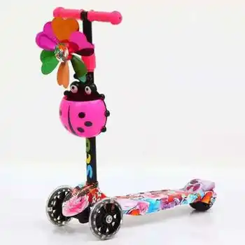 

4-Wheel Kick Scooter Children Scooters Adjustable Height Kids Scooter Bike with LED Light Up Wheels kids skateboard