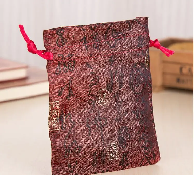 10*12 см древняя поэзия каллиграфии парча мешочек для украшений сумка бусины сумка с браслетом подарки украшения playbag антикварная сумка Разноцветные