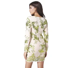 2017 summer new women's dress fashion sexy long-sleeved V-necklace dress sequins short section dress