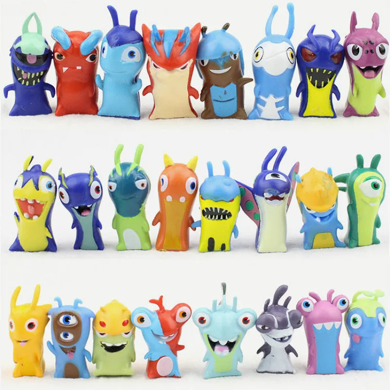 3 шт. Slugterra модель игрушки с ручкой игрушки аниме мультфильм миниатюрные пейзажные игрушки окружающие фигурки подарок для мальчика
