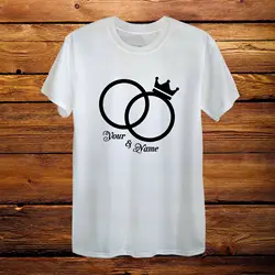 Персонализированное имя свадьбы 2019 помолвленная футболка для новобрачных мужчин и женщин унисекс подходящие мужские хип хоп Забавные