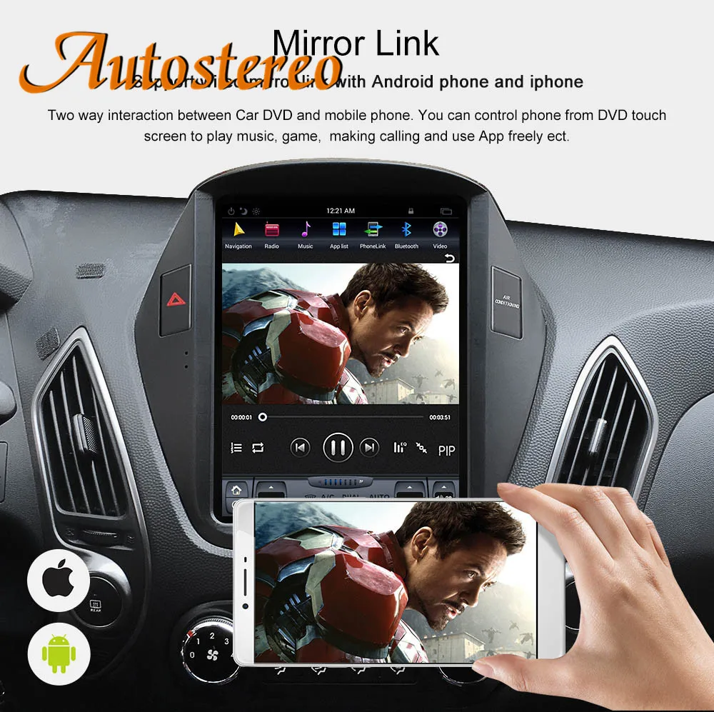 Excellent Android 7 Tesla style Car No DVD Player GPS Navigation For Hyundai IX35 2009-2016 radio tape recorder stereo multimedia IPS CAN 4