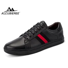 ALCUBIEREE/брендовая мужская модная обувь для скейтбординга; кроссовки из натуральной кожи; Повседневная Обувь На Шнуровке Для мужчин; обувь большого размера 45