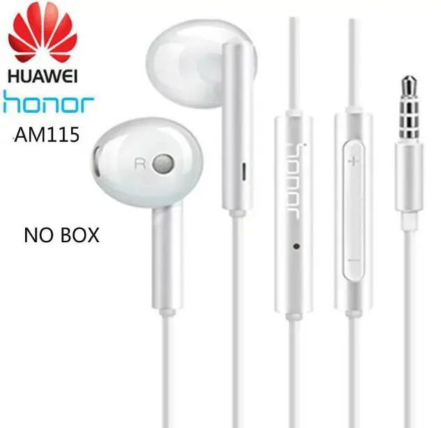 AM115 no box Оригинальные металлические наушники huawei Am116 Honor Am115, 3,5 мм, Наушники Hearphone, гарнитура, микрофон, объем P10 Plus P9 P8 P7 Lite mate 8 9 6x V9 - Цвет: AM115 no box