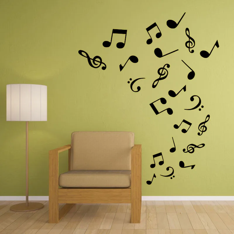 

Art Musical Notes Tornado Vinyl Wall Sticker Band Room Decor Removable Wall Decal Mural Home Decoration
