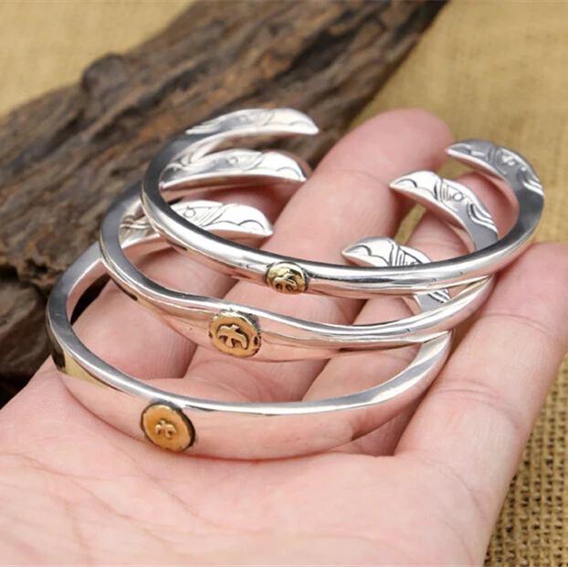 100 Real Solid Sterling Silver 925 Twin Head Eagle Cuff Bangle 100 Real Solid Sterling Silver 925 Twin Head Eagle Cuff Bangle Bracelet Men Women