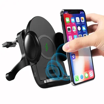 

360 Degree Rotation Charging Mount Bracket Clamping Fast Wireless Car Charger For iphone Android Air Vent Phone Holder