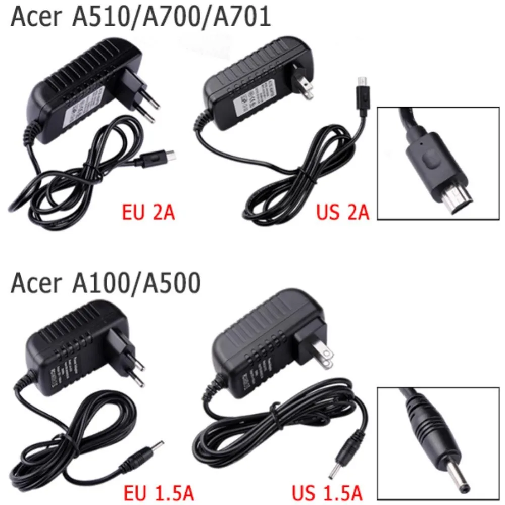 YCDC 12V EU US Plug AC DC Home Charger Charge Power Cord Wall Charging Adapter For Acer Iconia Tab A510 A700 A701 Tablet YCDC 12V EU US Plug AC DC Home Charger Charge Power Cord Wall Charging Adapter For Acer Iconia Tab A510 A700 A701 Tablet