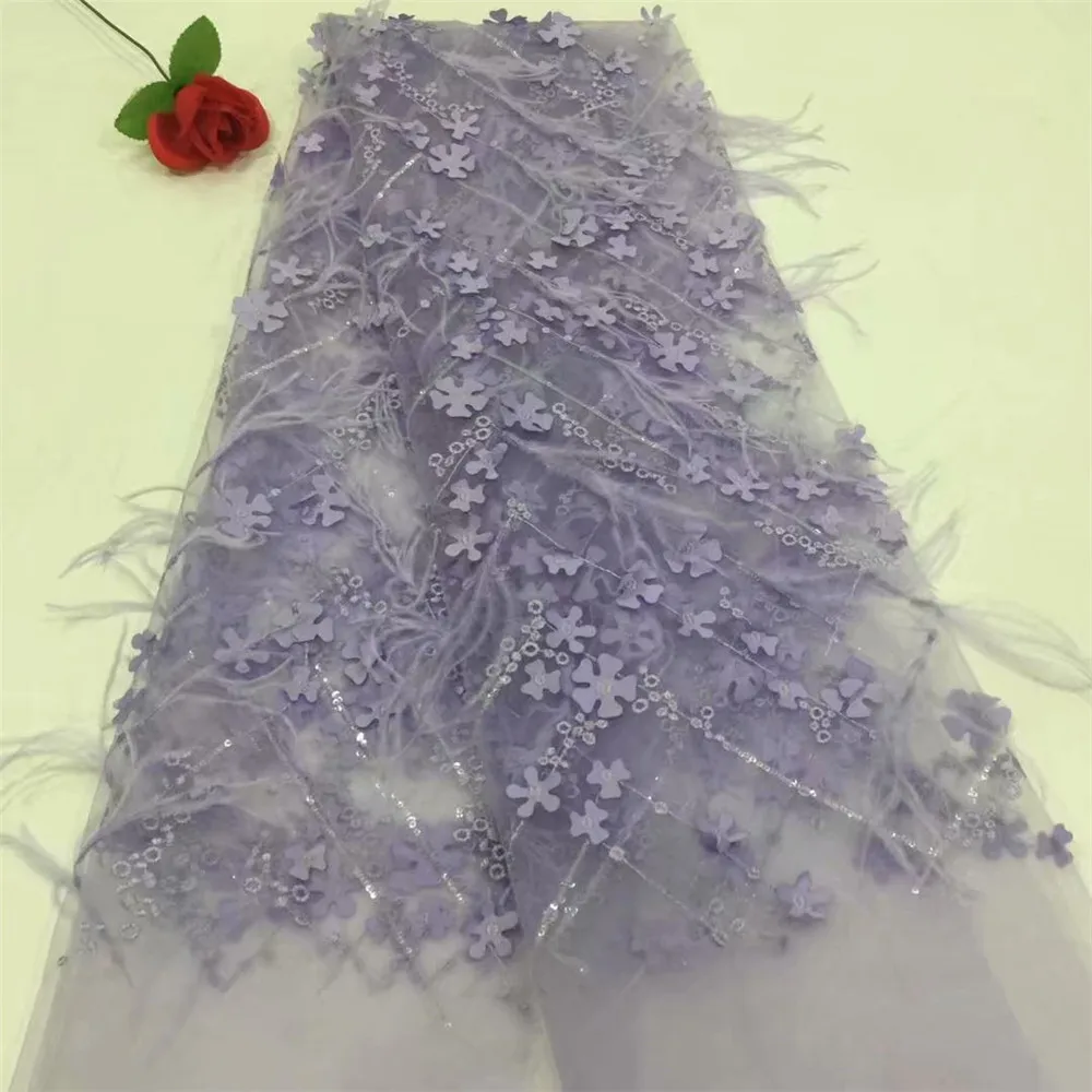 

Latest Lilac African Style Sequin Embroidered Net Lace Fabric For Nigerian Party X448-2