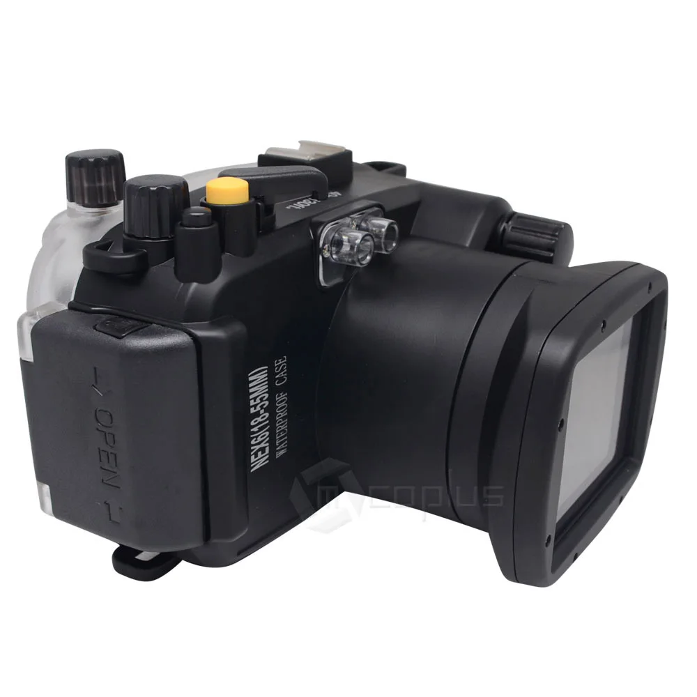 Увеличением фокусного расстояния Mcoplus 40 м/130ft Водонепроницаемая подводная камера Дайвинг Корпус чехол для sony NEX6 Камера фирменнй переходник для объектива Canon 18-55 мм
