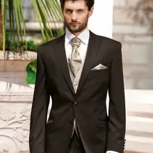 Последний дизайн мужские вечерние костюмы на выпускной Жених Смокинги друзей жениха свадебный Блейзер Костюмы(пиджак+ брюки+ жилет) K: 1279