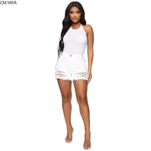 Женские новые сексуальные открытые сексуальные белые джинсовые шорты со средней талией модные пляжные уличные короткие джинсы модные брюки GLY224