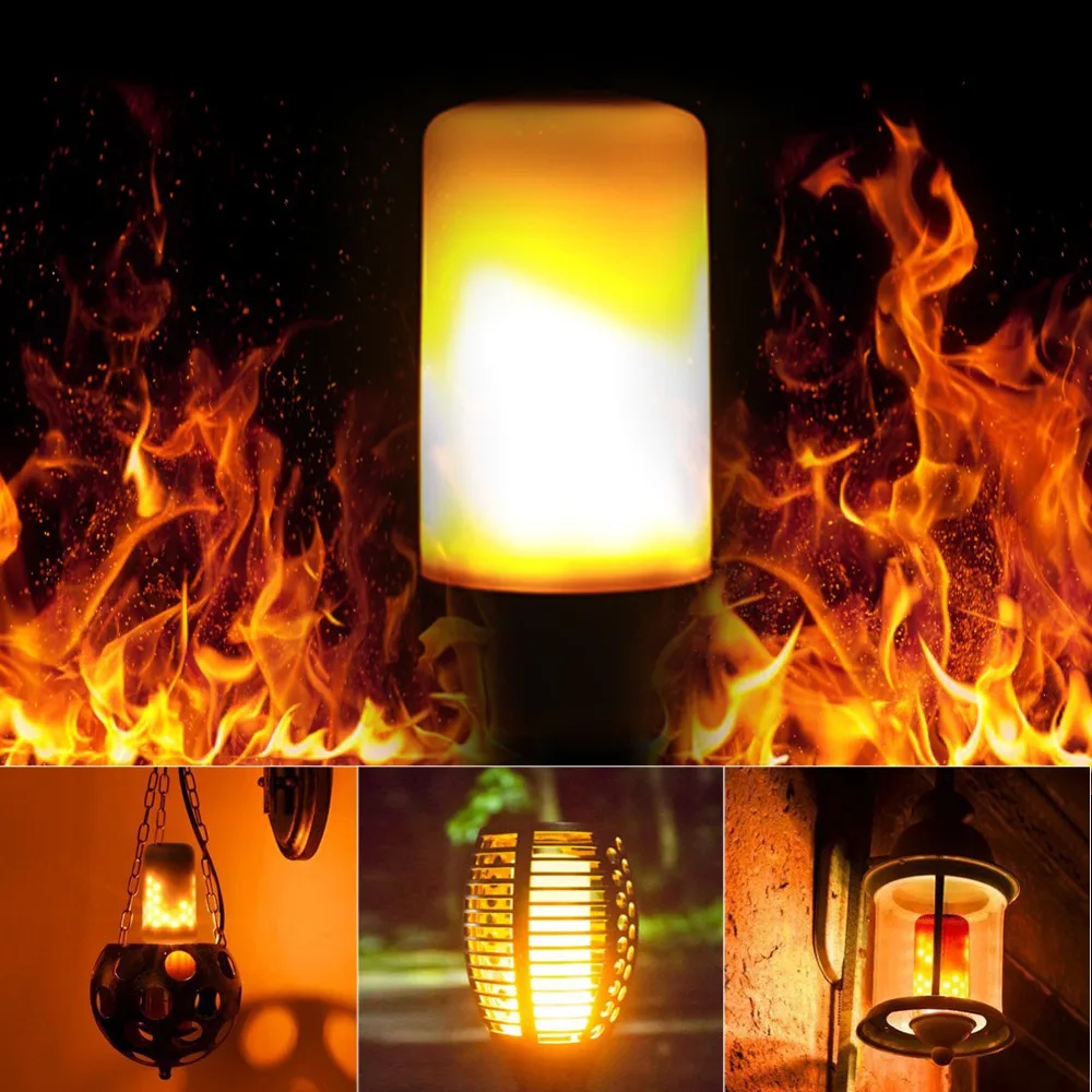

E27 E14 LED Flame Effect Strobe Light E12 E26 B22 Fire Light Bulbs Flickering Emulation Vintage Decorative Lamps Stage Lighting