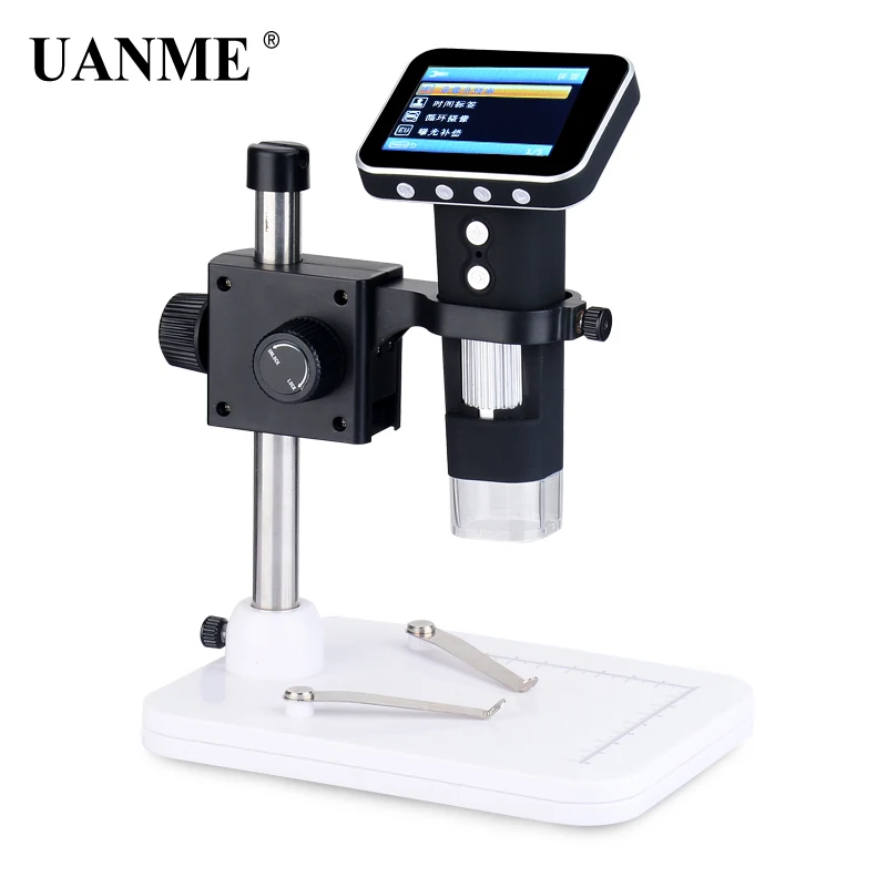 UANME Портативный USB цифровой мобильный микроскоп ЖК-дисплей Экран металлическая подставка Ручной Лупа S02 Прямая поставка