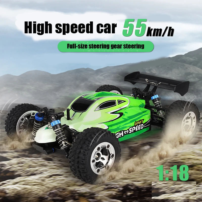 

RB new listing 55KM / H RC car 2.4G wireless 1:18 four-wheel drive remote control off-road high-speed off-road vehicle