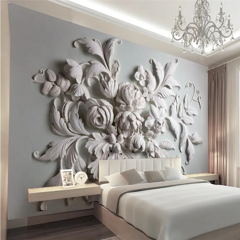 

beibehang 3D photo wallpaper stereoscopic relief European backdrop entrance porch bird leaf 3D large wall muralModern painting