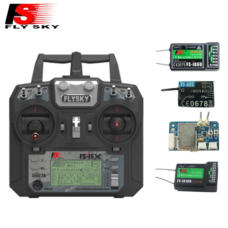 

Original Flysky FS-i6X 10CH 2.4GHz AFHDS 2A RC Transmitter+FS-iA6B/FS-iA10B/FS-X6B/FS-A8S Receiver For Rc Airplane(Mode 2 1)