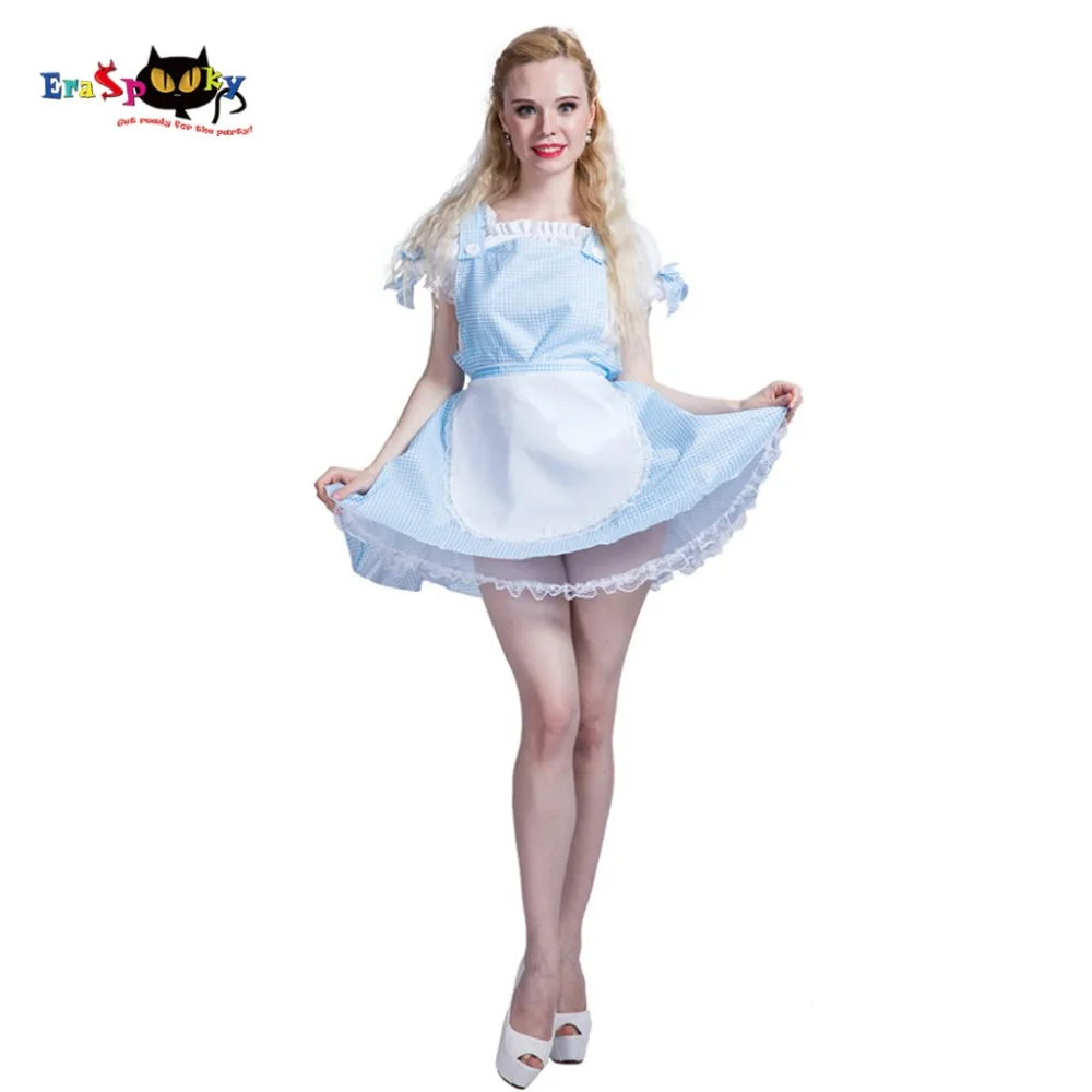 

Women Sexy Dorothy French Maid Dress Poor Girl Halloween Costumes Adult Female Cosplay Fancy Dress Carnival Outfit Clothing