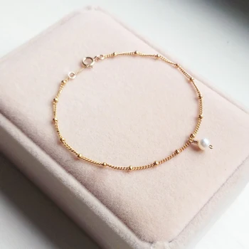 

Freshwater Pearl Bracelet Gold Fillde Handmade Bangles Vintage Not Fade Jewelry Boho Bracelet For Women